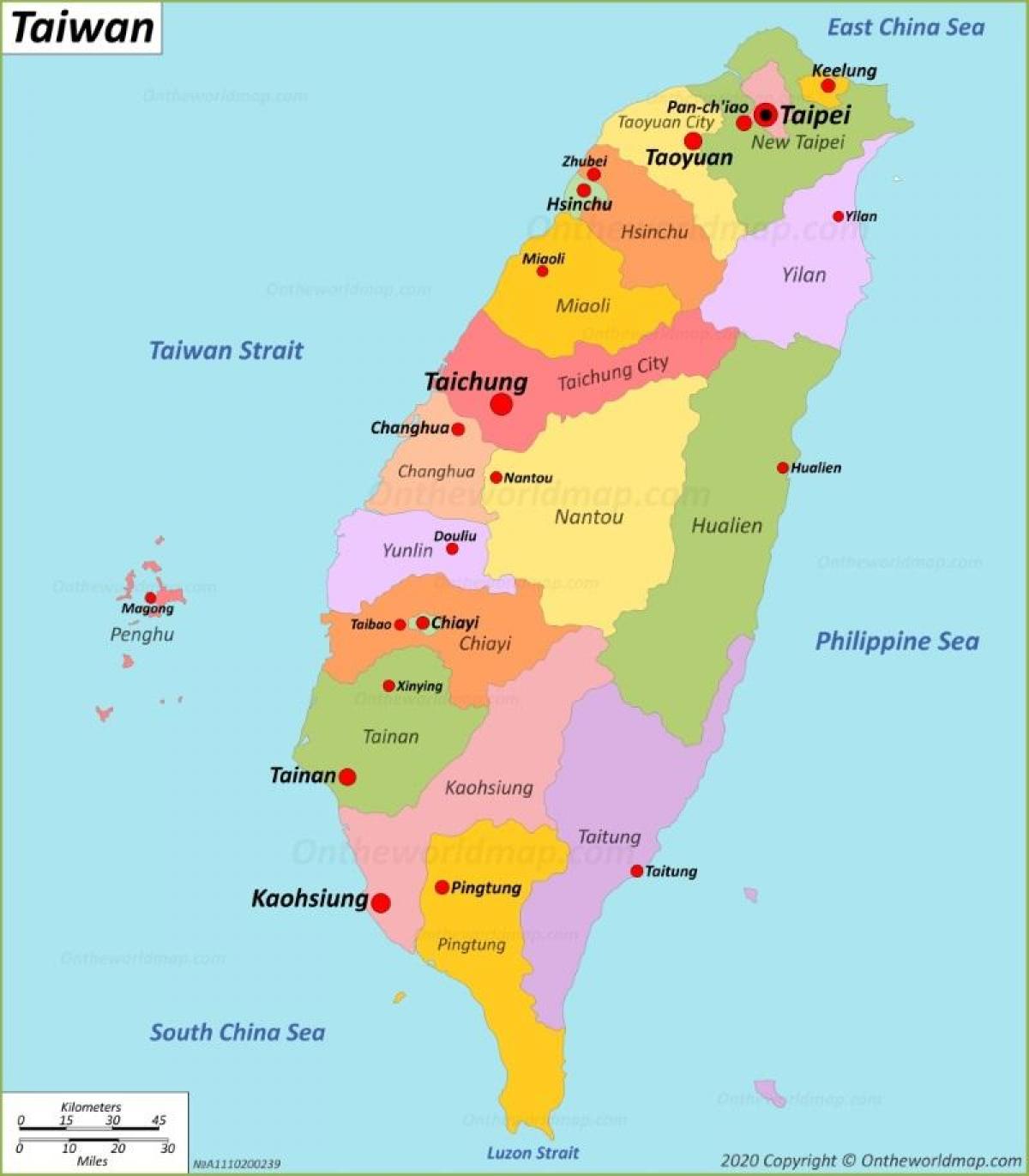 Mappa della capitale di Taiwan